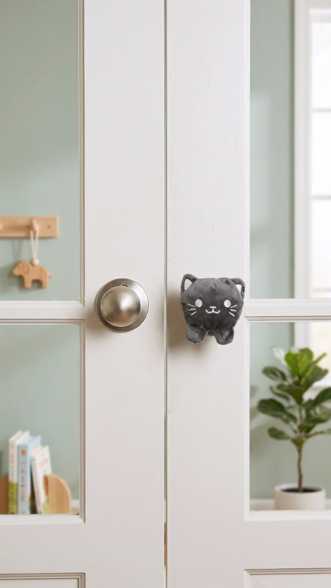 Cute Futures cat cover installed on the same door